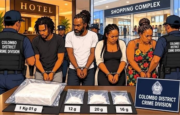 Four Jamaicans arrested with cocaine in Kollupitiya