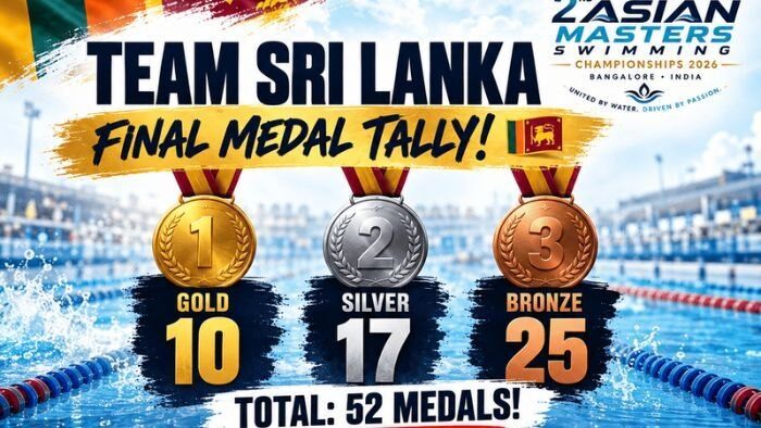 Sri Lanka wins 52 medals at Asian Masters Swimming